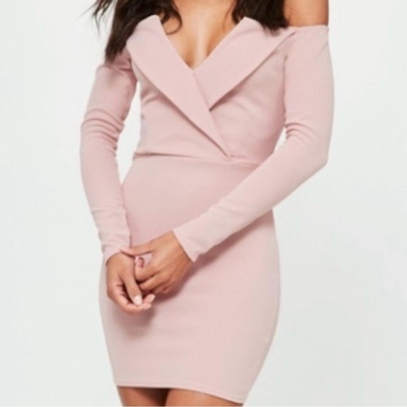 MISSGUIDED Bardot Wrap Dress Sz 4 - Picture 2 of 6